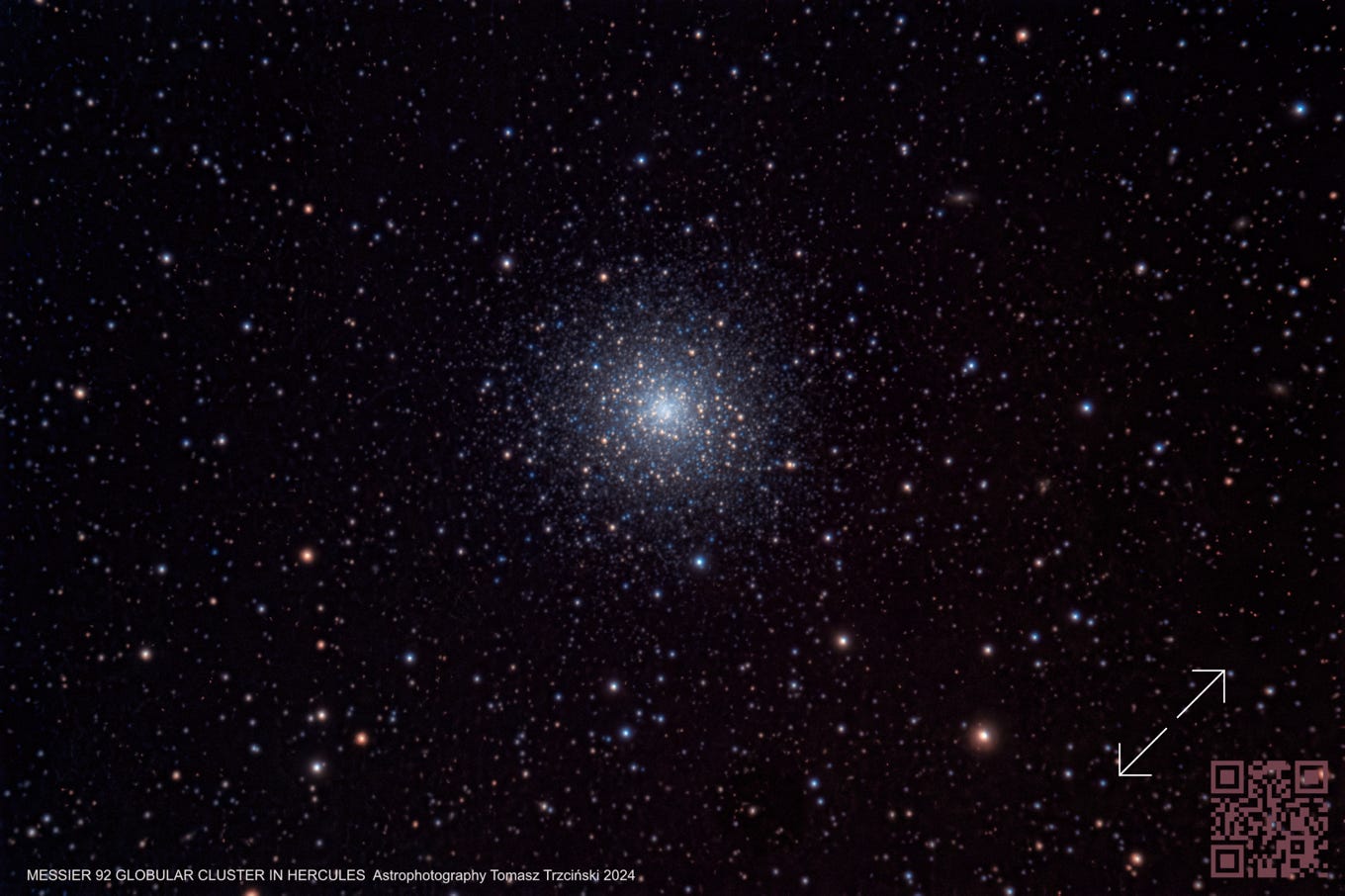 Messier 92 Globular Cluster in Hercules - Gromada kulista M92 w Herkulesie