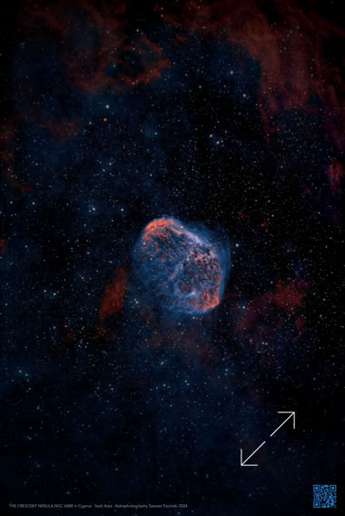 NGC 6888 Crescent Nebula - Caldwell 27 Mgławica Półksiężyc albo Rożek 