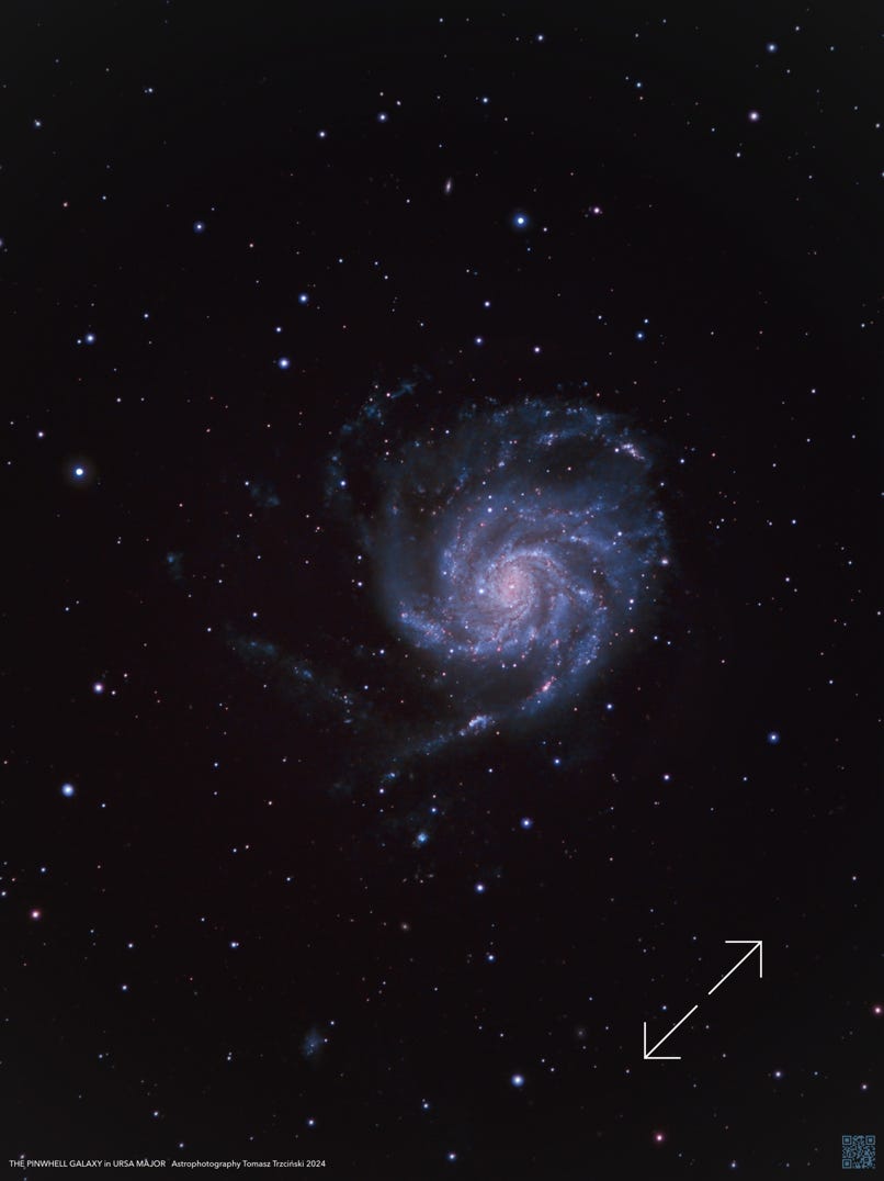 Messier 101, M101, The Pinwheel Galaxy, Galaktyka Wiatraczek