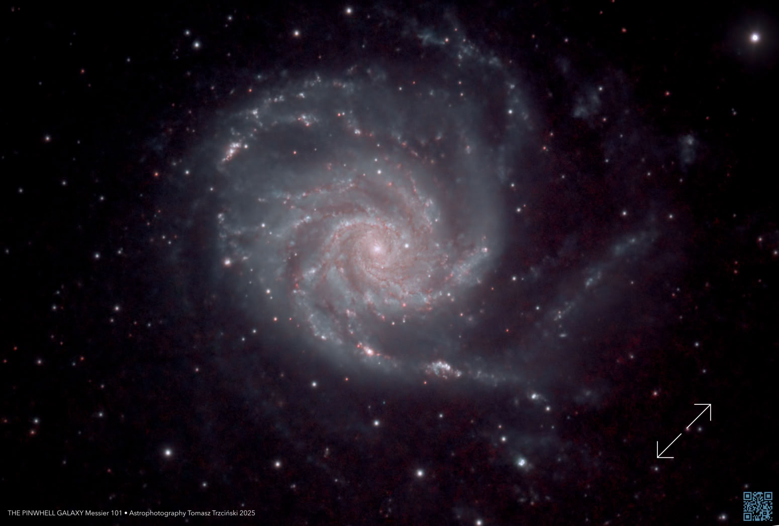 Messier 101, M101, The Pinwheel Galaxy, Galaktyka Wiatraczek