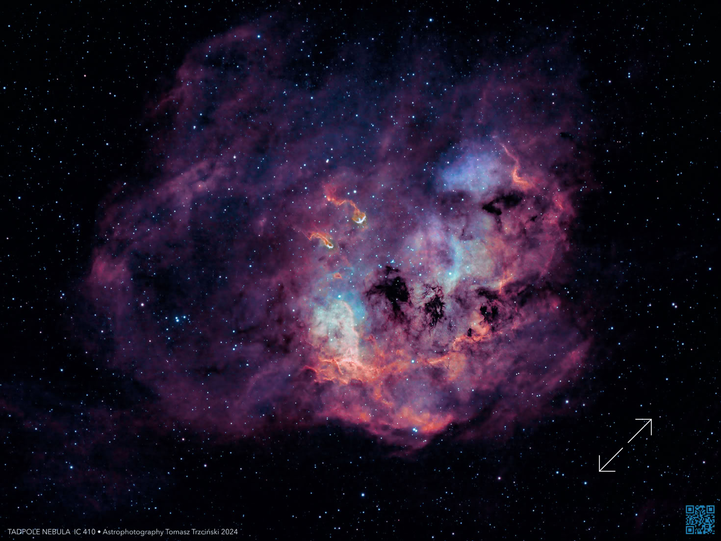 IC 410 Tadpole Nebula - Mgławica Kijanki, NGC 1893
