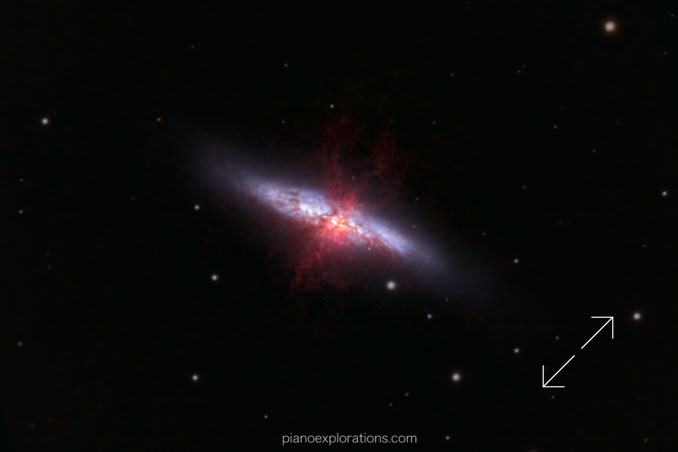 Messier 82 - Cigar Galaxy, Galaktyka Cygaro, Zigarrengalaxie,  NGC 3034, 