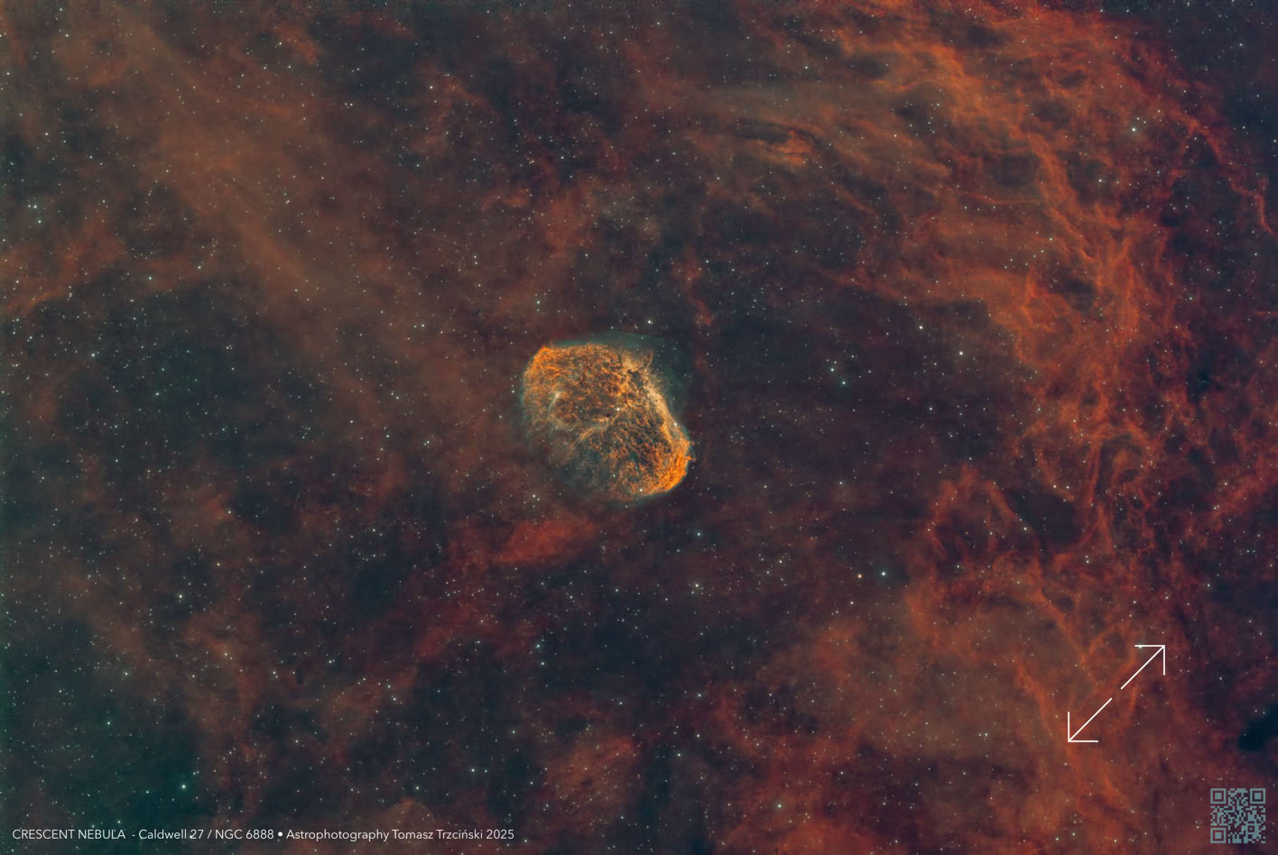 NGC 6888 Crescent Nebula - Caldwell 27 Mgławica Półksiężyc albo Rożek 