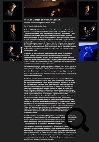 NRWjazz.de The Köln Concert als Bochum Concert |  Tomasz Trzcinski interpretiert Keith Jarrett von Heinrich Brinkmöller-Becker http://nrwjazz.net/jazzreports/2018/Koeln_Concert_Bochum_Concert/ #keithjarrett #thekolnconcert #planetariumbochum